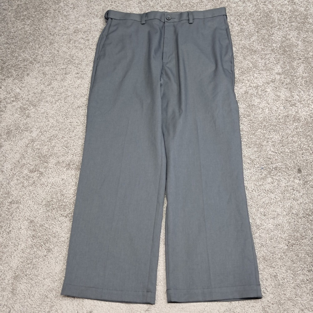 Haggar Mens Cool 18 Pro Classic Fit Gray Dress Pants 36x29 7895